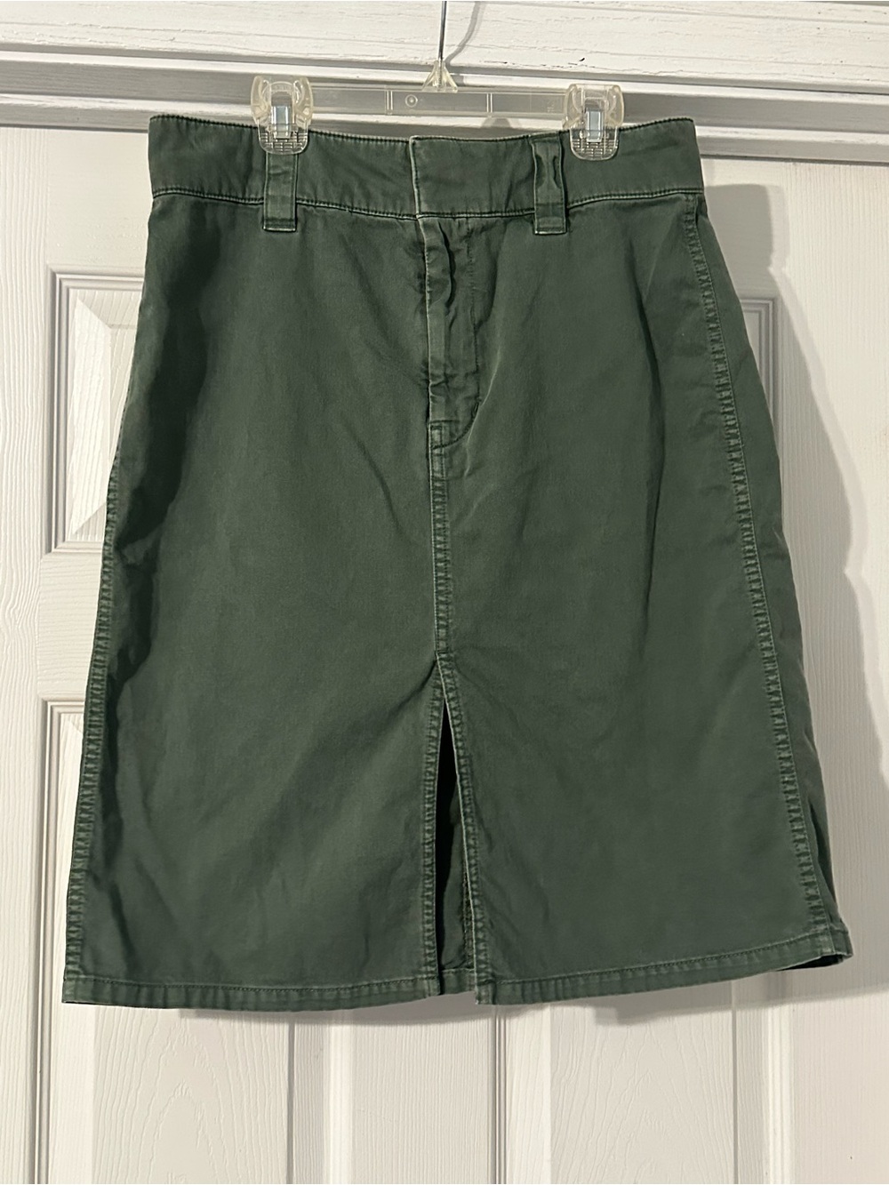 Madewell Olive Green Utility Midi Skirt